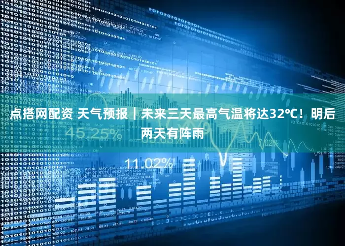 点搭网配资 天气预报｜未来三天最高气温将达32℃！明后两天有阵雨