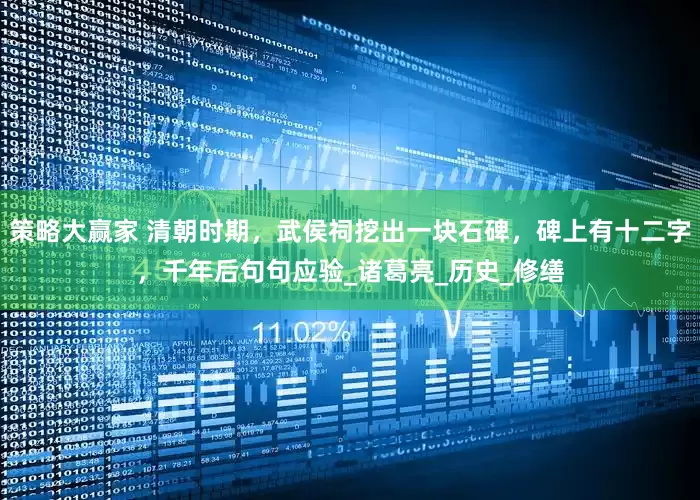 策略大赢家 清朝时期，武侯祠挖出一块石碑，碑上有十二字，千年后句句应验_诸葛亮_历史_修缮
